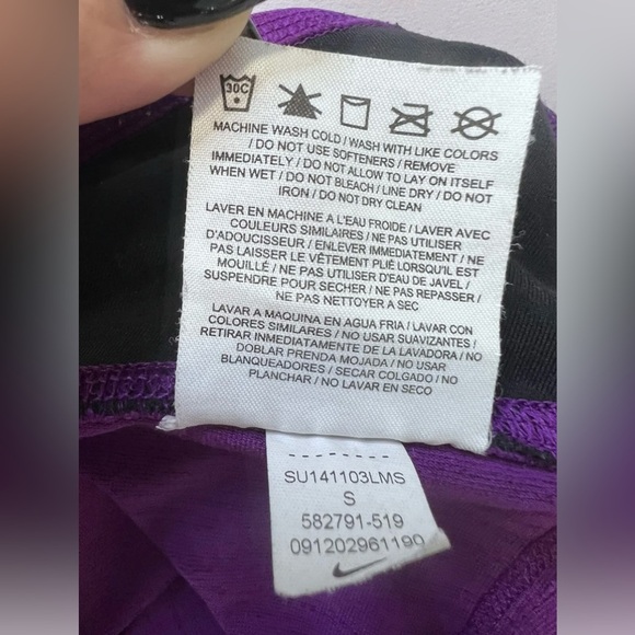 NIKE Dri-Fit Purple Running Capri Cropped Leggings Pants Womens Size Small - Picture 8 of 11
